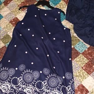 Navy blue with white pattern dress